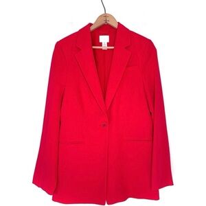 H&M Red Single Breasted Blazer Size Small